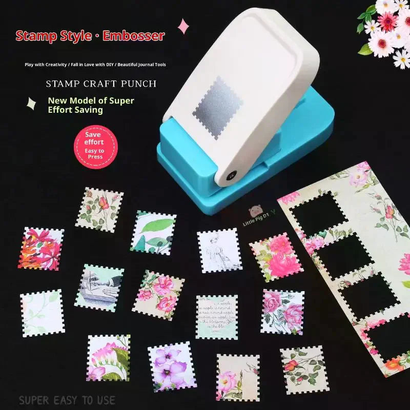 Rectangle Postage Stamp Punch Lever Action Craft Punch For Paper Crafting Scrapbooking Various Materials Punching Tool Oasis Select
