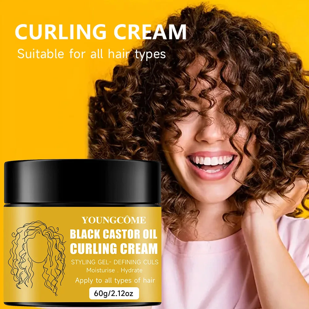 Black Castor Oil Curl Defining Cream Non-stick Hydrates & eliminates frizz, Hair-Smoothing Anti-Frizz Cream to Define new Oasis Select