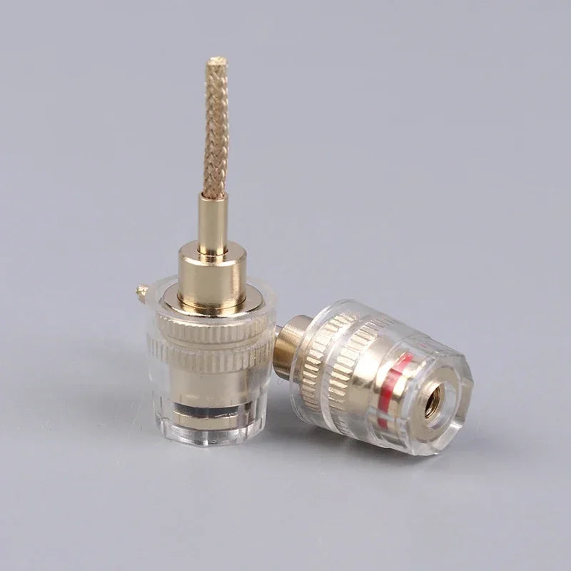 2/4Pcs 4MM Banana Female To 2MM Pin Connector HIFI Cable Adapter Plug Braided Copper Wire Socket Oasis Select