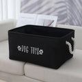 1PC Pet Toy Storage Basket, Woven Polyester Organizer for Dog and Cat Supplies, Clothing, Snacks, Toys Oasis Select black