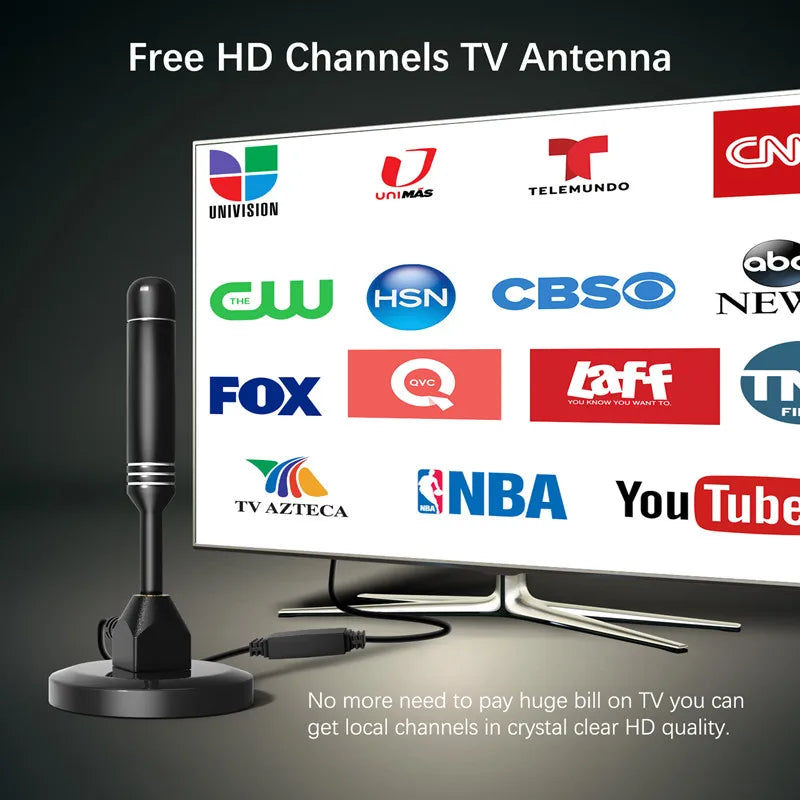 2025 New DTMB TV Antenna ATSC DVB-T Aluminum Rod Suction Cup HDTV Signal Source Indoor Rooftop Use Stable Reception Oasis Select