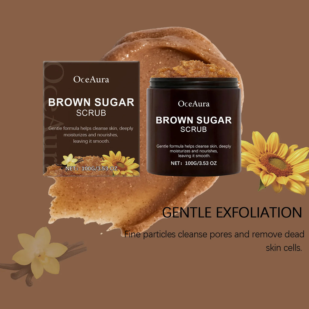 OCEAURA Brown Sugar Body Scrub Clean Skin Exfoliate Nourish Epidermis Improve Roughness Brightening Shrink Pores Body Care Scrub Oasis Select