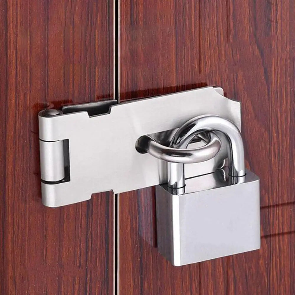 Padlock Hasp Door Clasp Lock 90 Degree Right Angle Shed Gate Latch Household Burglar-proof Bolt Door Buckle with Mounting Screw Oasis Select