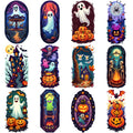 12-Pack Halloween Temporary Tattoos – Ghost, Moon & Pumpkin