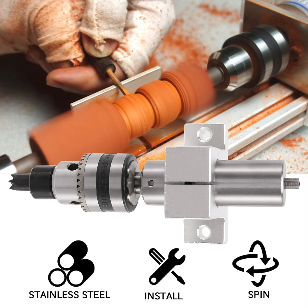 LIKE WISH Multifunction Drilling Tailstock Live Center With Claw For Mini Lathe Machine Revolving Centre DIY Accessories Woodwor Oasis Select silver