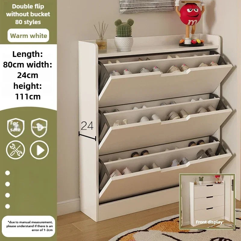 Tipping Bucket Shoe Cabinet, Outer Entry Shoe Rack, Balcony, Entrance Cabinet, Living Room Large-capacity Storage Cabinet Oasis Select 80cmE