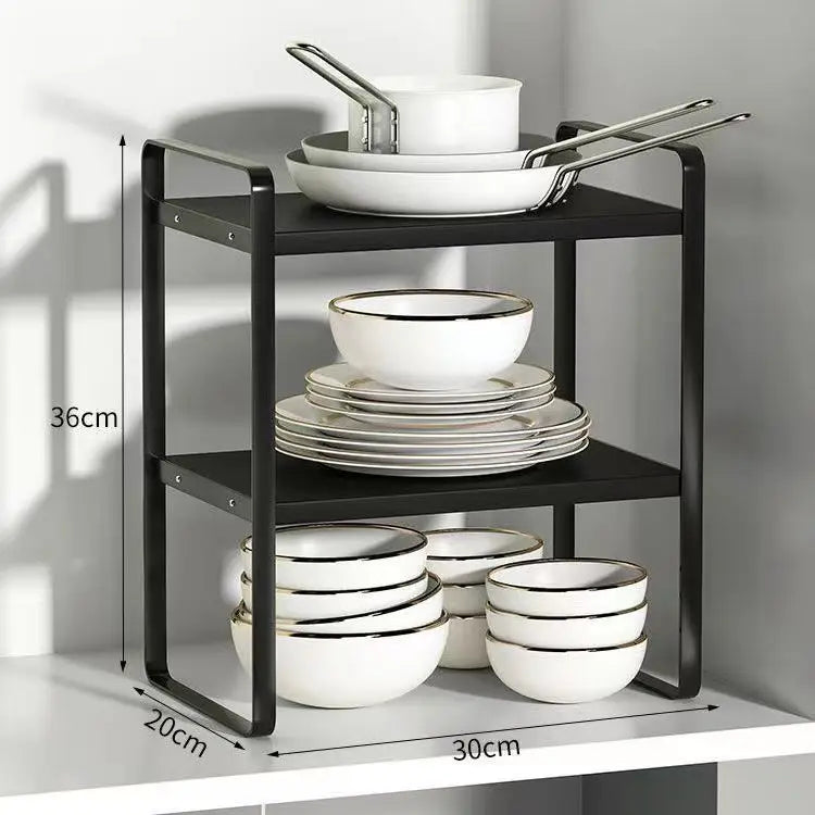 Countertop Kitchen Storage Rack – Layered Cabinet Organizer