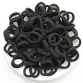 200PCS Women Girls Colorful Nylon Elastic Hair Bands Ponytail Hold Small Hair Tie Rubber Bands Scrunchie Hair Accessories Oasis Select black