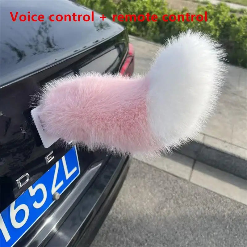 Fluffy Remote Control Electric Bicycle Tail Realistic Versatile Car Wagging Moving Tail Self-adhesive Rechargeable Oasis Select Pink