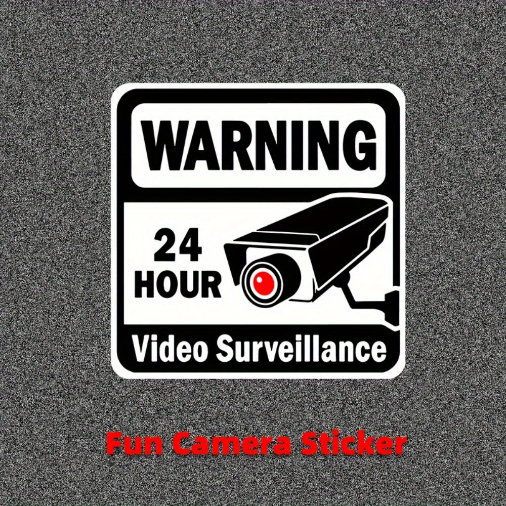2pcs Enhance Your Security with 24-Hour Monitoring Warning Stickers: Vibrant Slogans to Safeguard Your Home and Business! Oasis Select 2pcs black