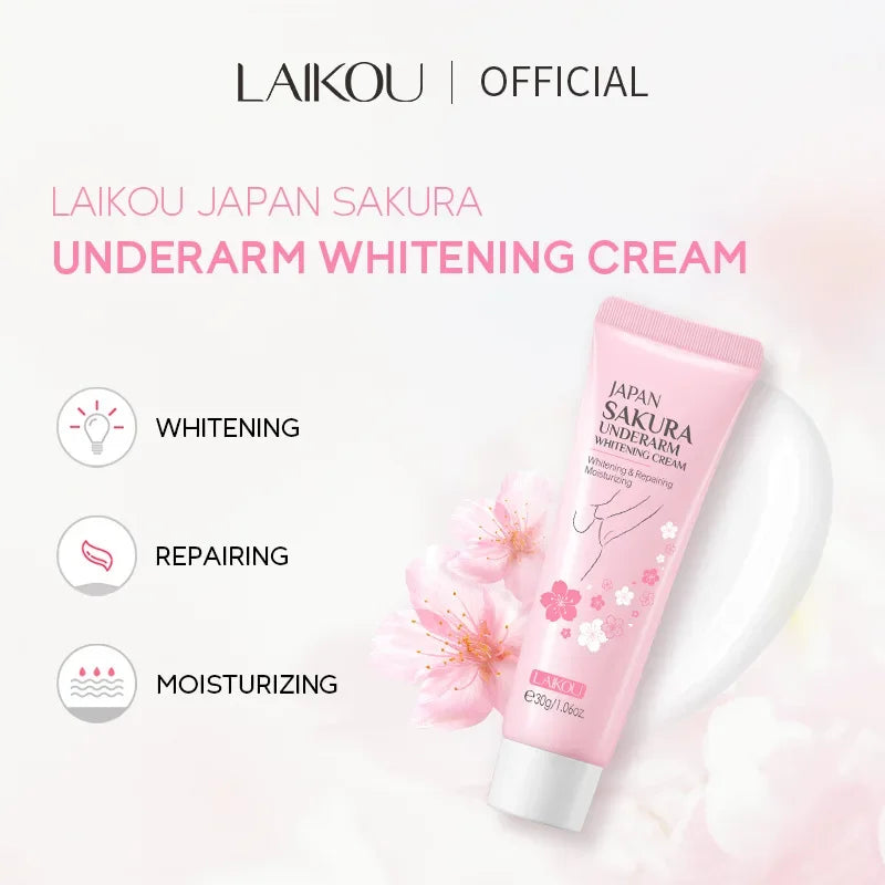 Laikou Sakura Body Care Cream 30g Improve Underarm Knee Buttocks Dark Dull Skin Fade Melanin Pigmentation Korean Skin Care Oasis Select