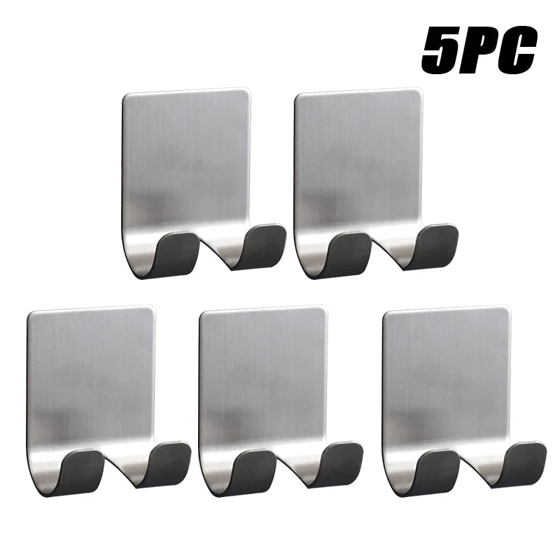 1-15PCS No-Punch Razor Holder Adhesive Razor Storage Hook Bathroom Razor Waterproof Wall Hook Bathroom Shelf Razor Holder Oasis Select Sliver 5PCS