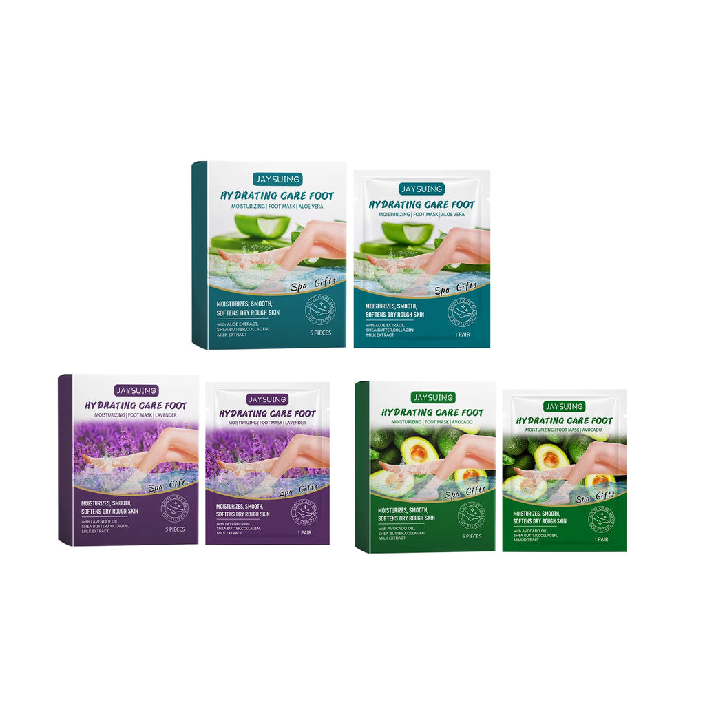 Jaysuing Exfoliating Foot Mask 5-Pack – Dead Skin & Callus Remover Exfoliating Foot Mask Oasis Select