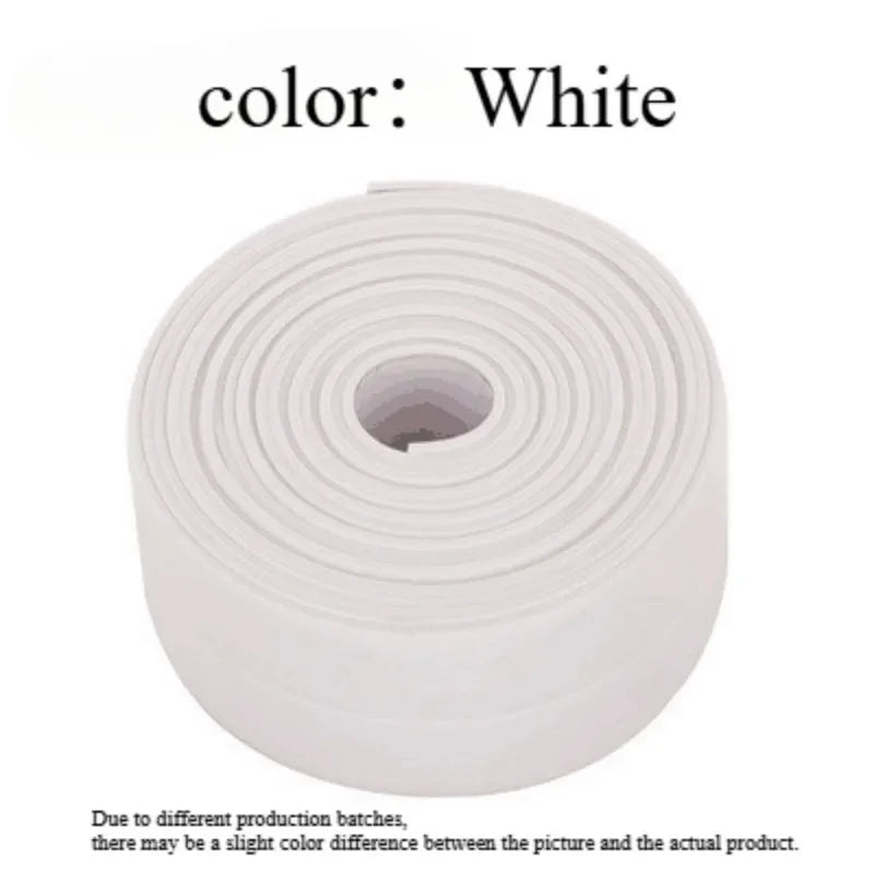 1 Roll of Waterproof White PVC Self-Adhesive Tape - Perfect for Bathroom, Sink & Kitchen - Super Strong Stickiness! Oasis Select WHITE 2m 3.8cm
