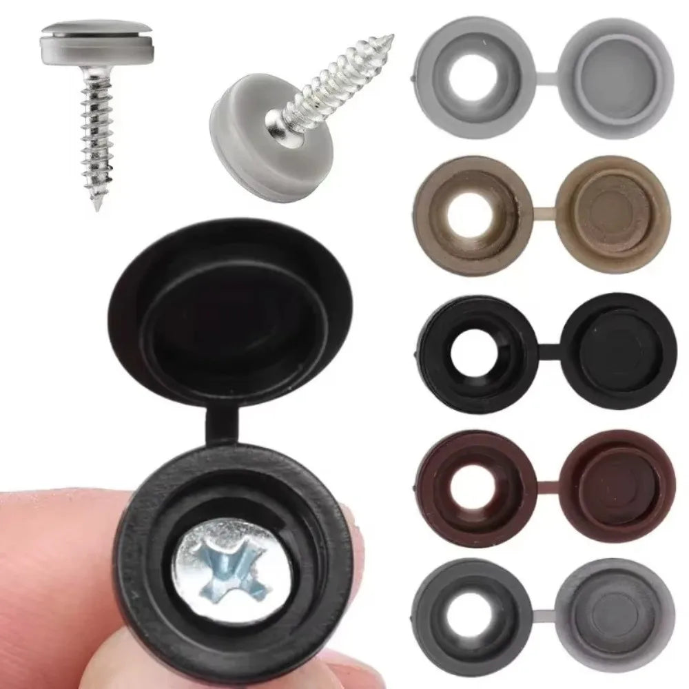 100PCS New Universal Fit Screw Protective Covers Snap Protective DIY Fold Snap Cap Fixing Caps Decorative Hardware Oasis Select