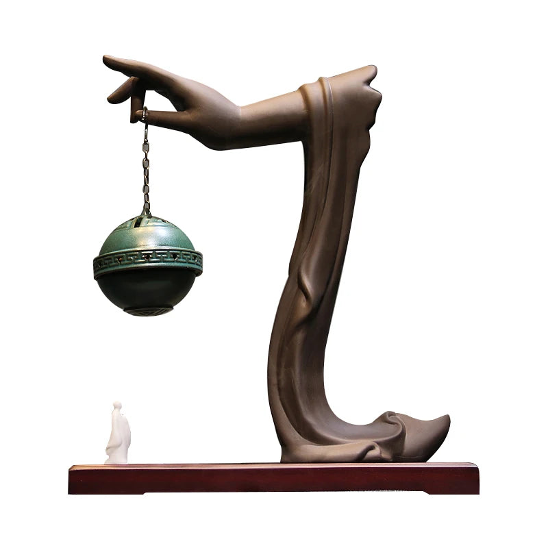 Chinese Zen retro simple ceramic hand aromatherapy reversion aromatherapy stove tea room living room decoration Oasis Select