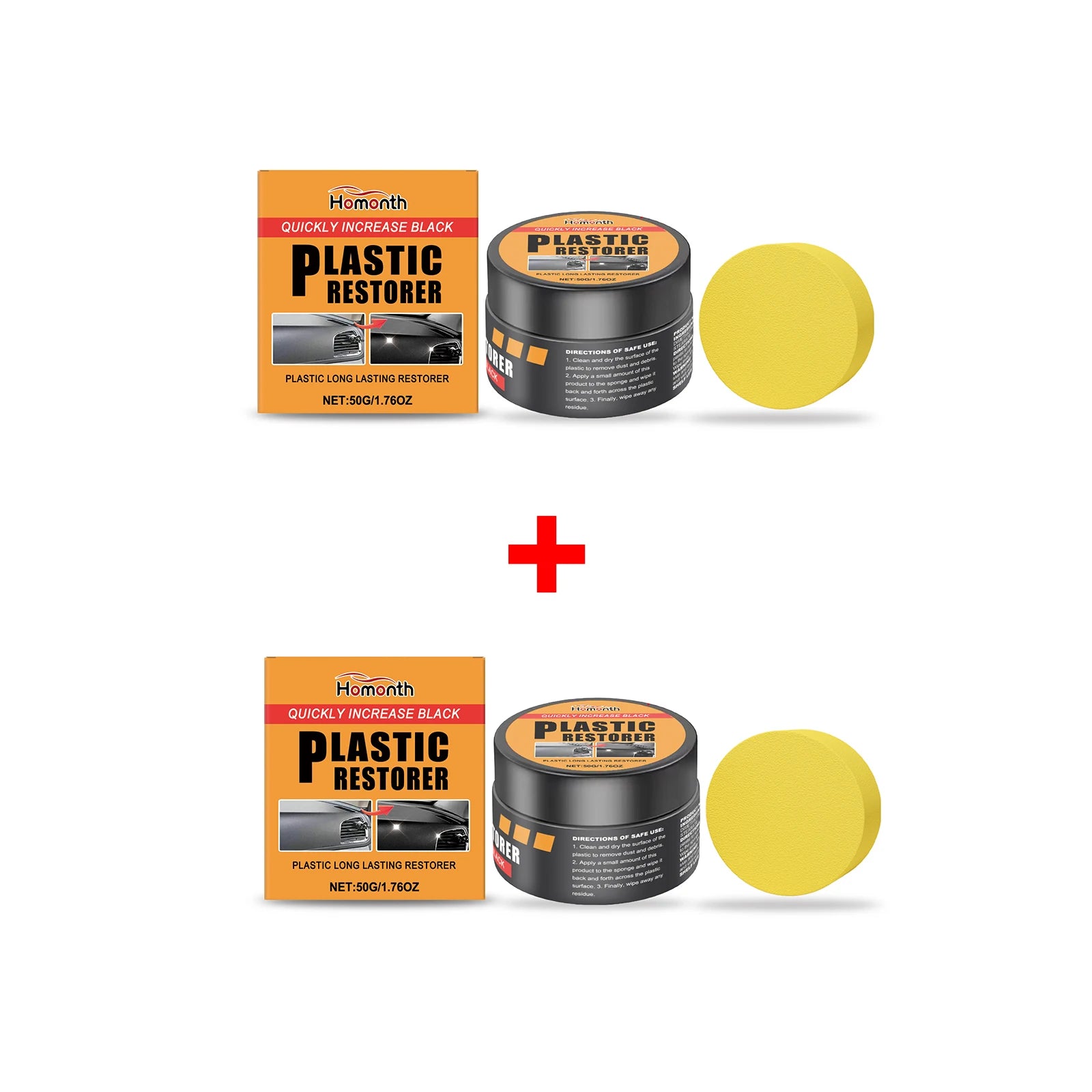 Automotive Interior Restorer Cream with Sponge Car Maintenance Cream UV Protection Repel Dust Stains Waterproof Repair Car Care Oasis Select 2 X 50g with sponge