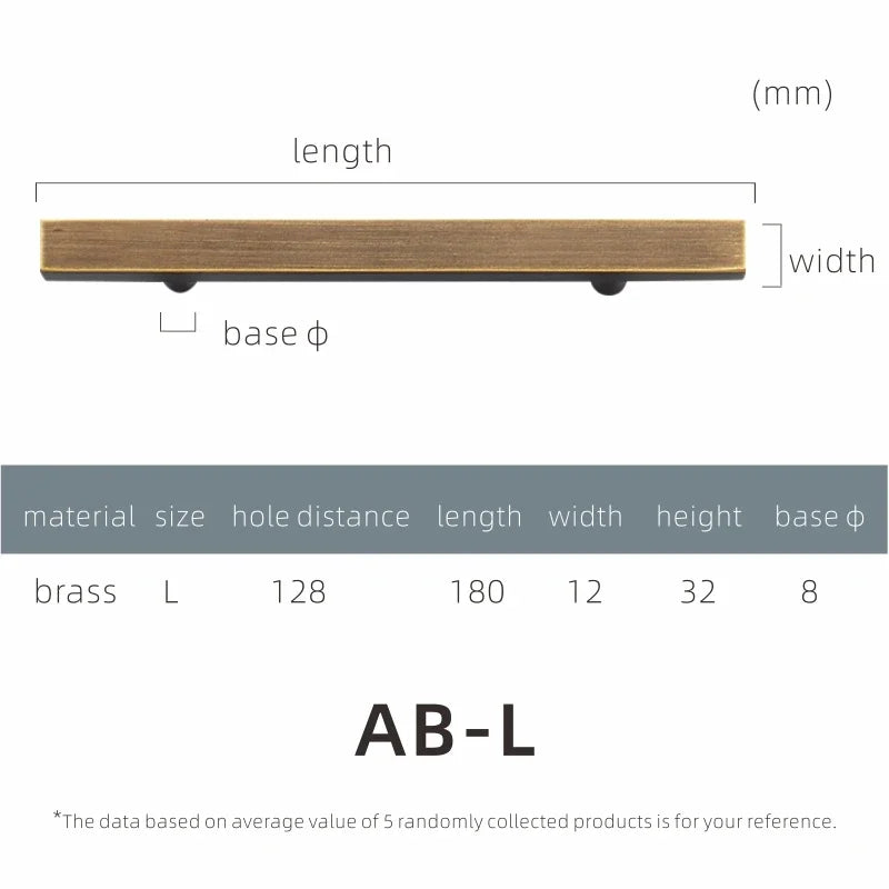 Brass Furniture Handles Modern Wardrobe Dresser Cupboard Drawer Cabinet Door Long Square Black/Gold Pulls Knobs Oasis Select AB-L