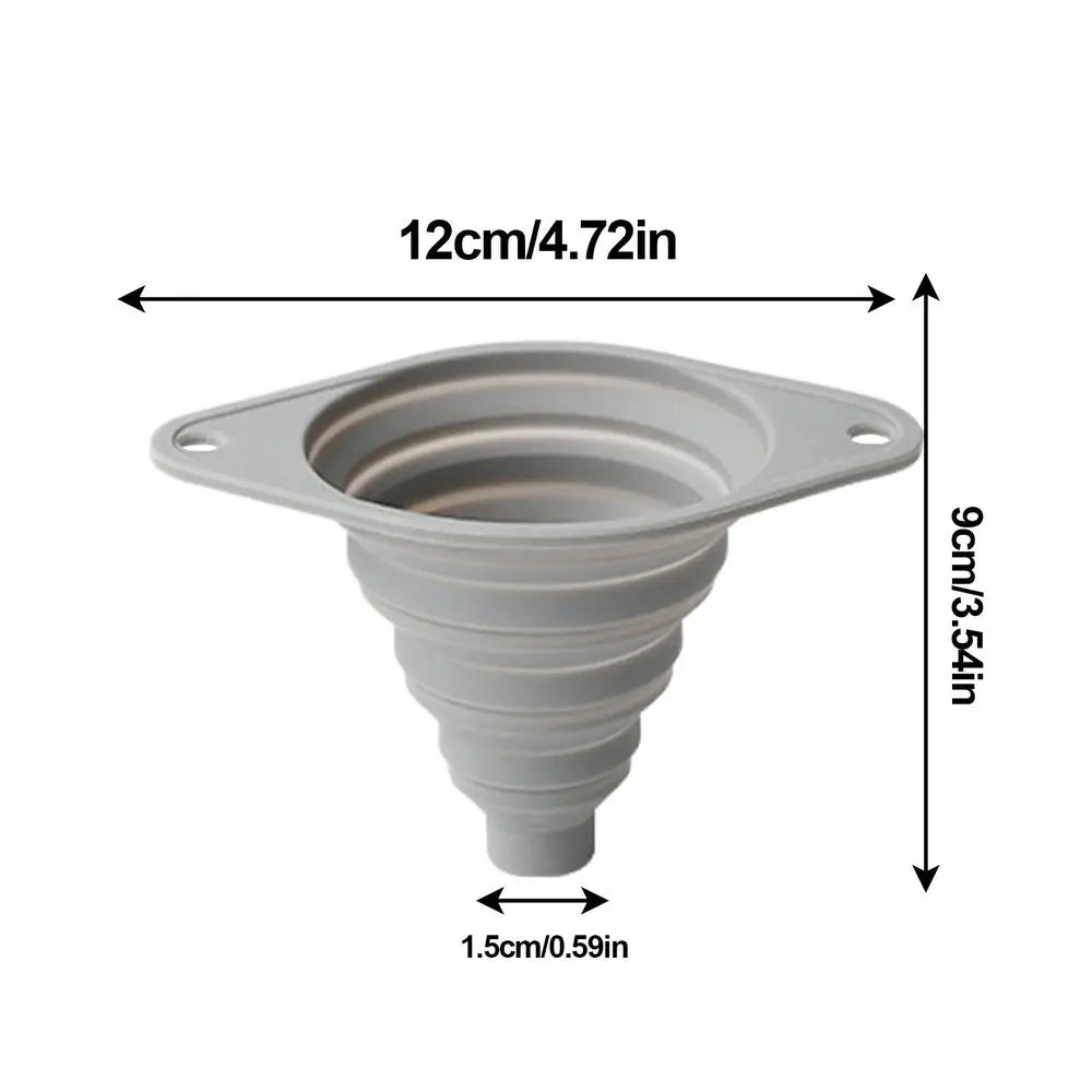 Small Kitchen Funnel Folding Filler for Filling Bottles Silicone Funnels for Bottles Canning Cooking Water Powder Transfer Oasis Select Gray