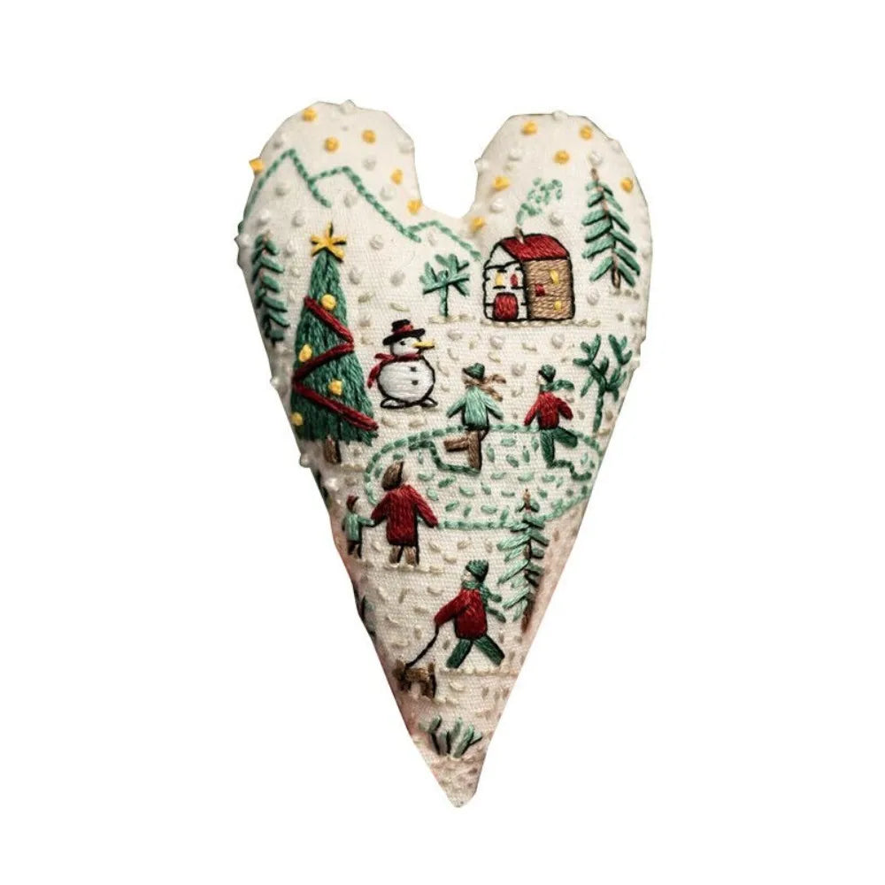 Christmas Heart Cross Stitch Embroidery Kit | Needle & Thread