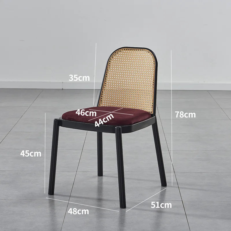 Multi-functional Backrest Chair Balcony Rattan Chair Household Dining Chair Outdoor Chair Homestay Leisure Chair Durable Oasis Select Rouge