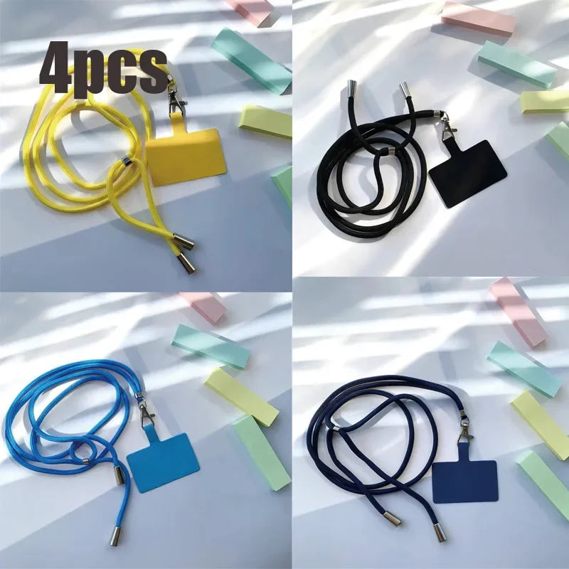 1/4pcs Crossbody Lanyard Necklace Strap Universal Mobile Phone Lanyard Long Adjustment Phone With Clip Safety Anti-Lost Lanyard Oasis Select 4pcs mix