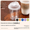 10pcs Transparent Coffee Cups With Lids U-shaped Disposable Cups For Hot Drink Milk Tea Takeaway Beverage Cups Oasis Select 6