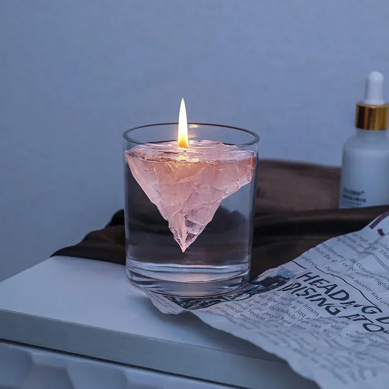 Hand Made Floating Iceberg Candle Home Decoration Floating Mount Fuji Scented Candle Gift Oasis Select White peach oolong
