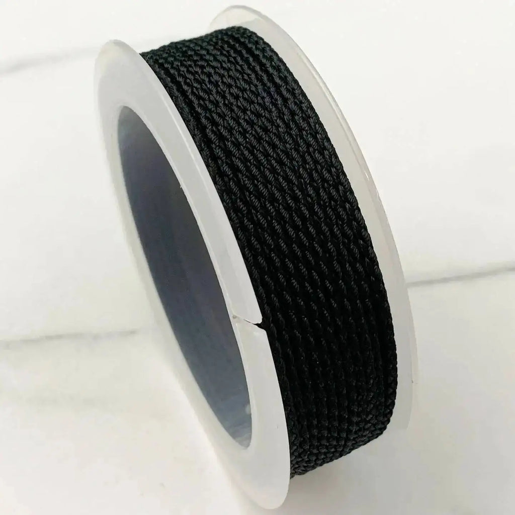 1.5mm 10M Two-Color Braided Cotton Woven Rope Twist Jewelry Line DIY Hand Rope Lanyard Necklace Hanging Cord Oasis Select Black