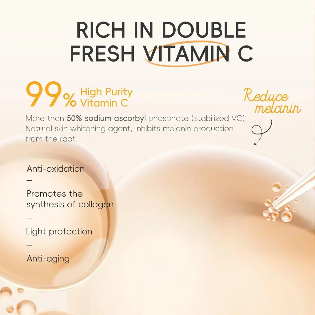 Facial Brightening Vitamin C Skincare 5pcs Set Essence Cream Serum Cleanser Toner Eye Moisturizer Care Oasis Select