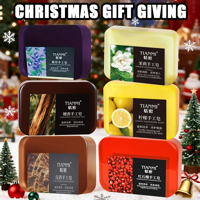 6PCS fruity floral handmade soap, 6 different scented soaps including lemon flavor, jasmine flavor, and heavy flavor. Gently cle Oasis Select