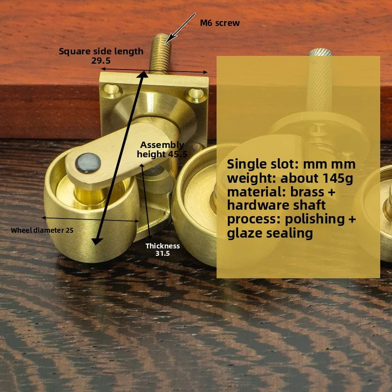 1pcs High Quality Brass Furniture Casters /universal Wheel Piano Castor Metal Sofa Foot Roller Office Hardware Oasis Select A 1pcs