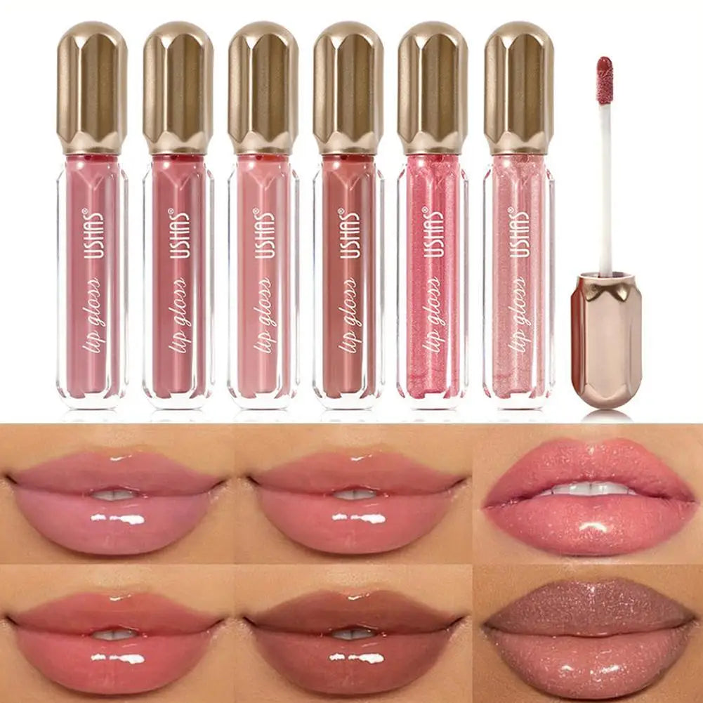 Mirror Pearl Lip Gloss – 6 Shades Shimmer Liquid Lipstick Shimmer Lip Gloss Oasis Select