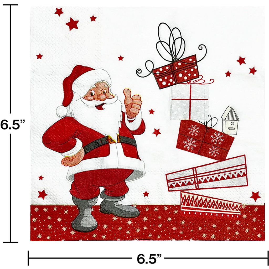 White Background Christmas Gift Two-layer Three-layer Printing Food Grade Full Plate Printing Santa Claus Gift Paper Towel Oasis Select