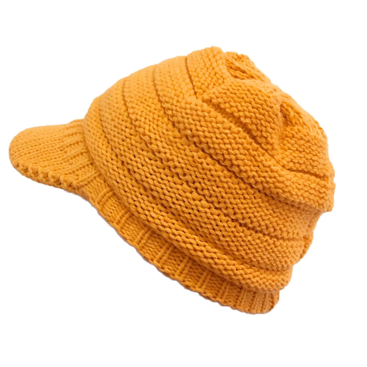 Classic European and American Knitted Hat Warm Knitted Hat Women's Empty Top Knitted Ponytail Hat Duck Tongue Winter Warmth Oasis Select 6