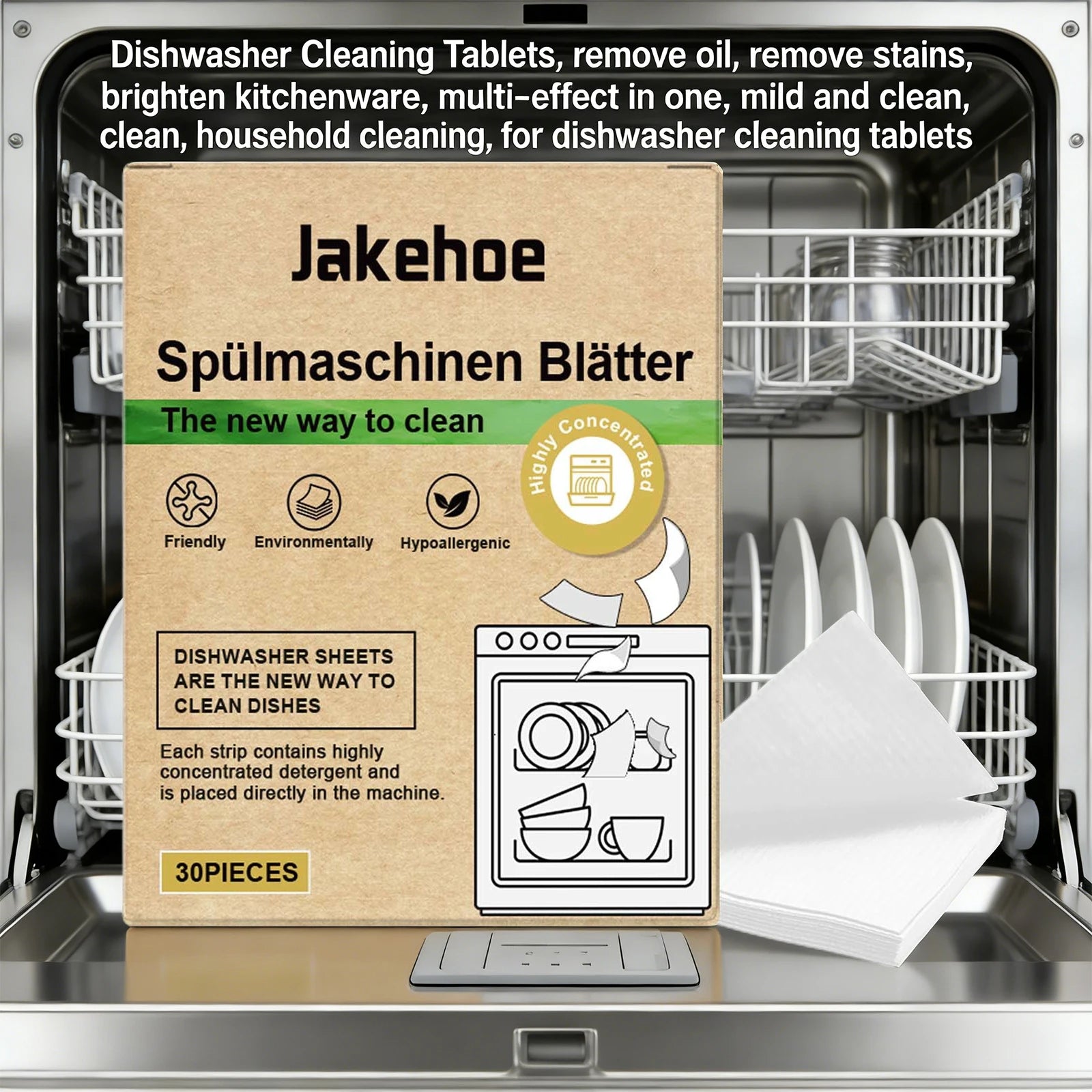 Dishwasher Cleaning Tablets Oil Dirt Removal Descaling Detergent Tablets High Efficient Kitchen Cleaning Tools for Dishwasher Oasis Select