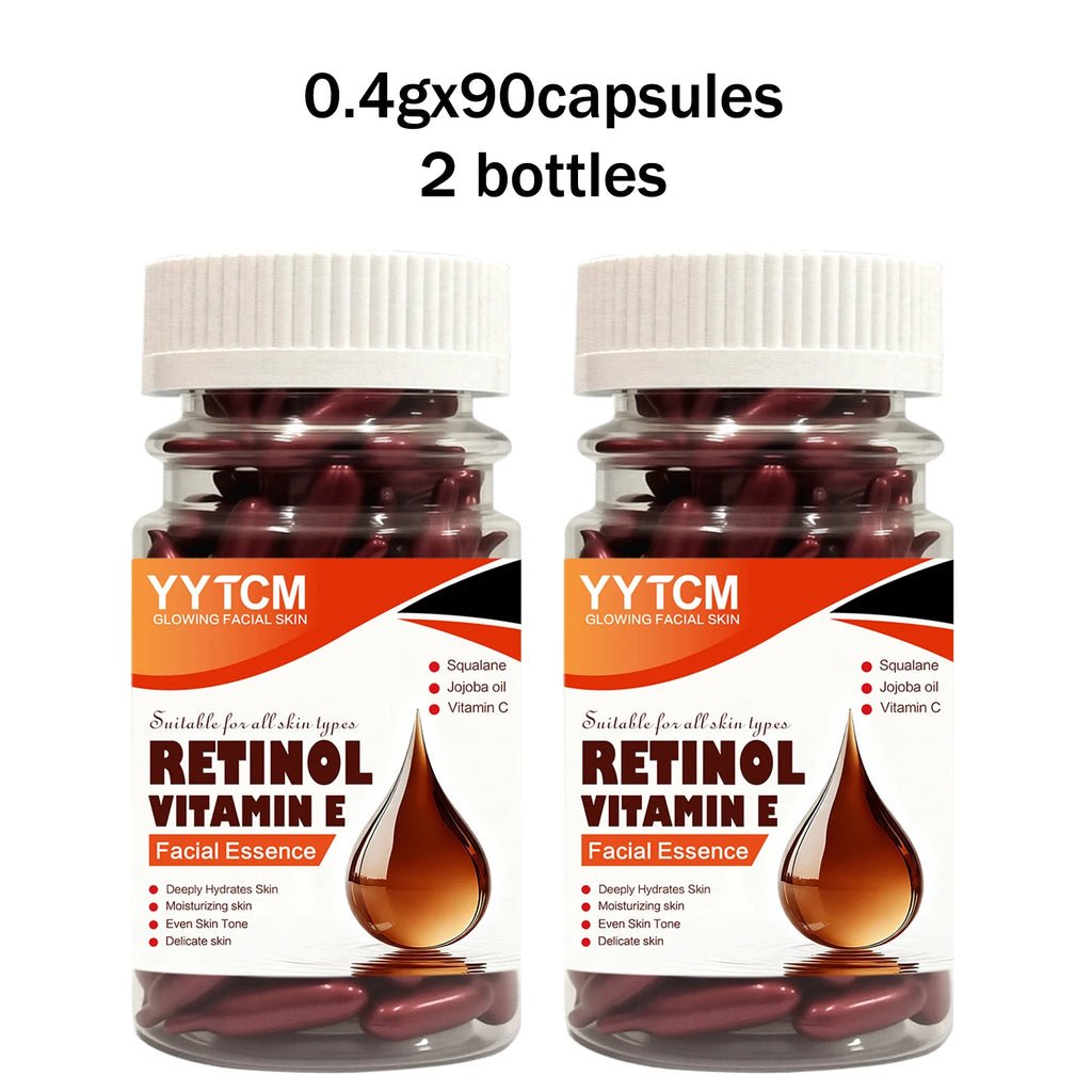 Retinol Vitamin E Capsule Essence – Hydrates, Firms & Brightens Face Capsule Serum Oasis Select 2 Bottles 90 Capsules