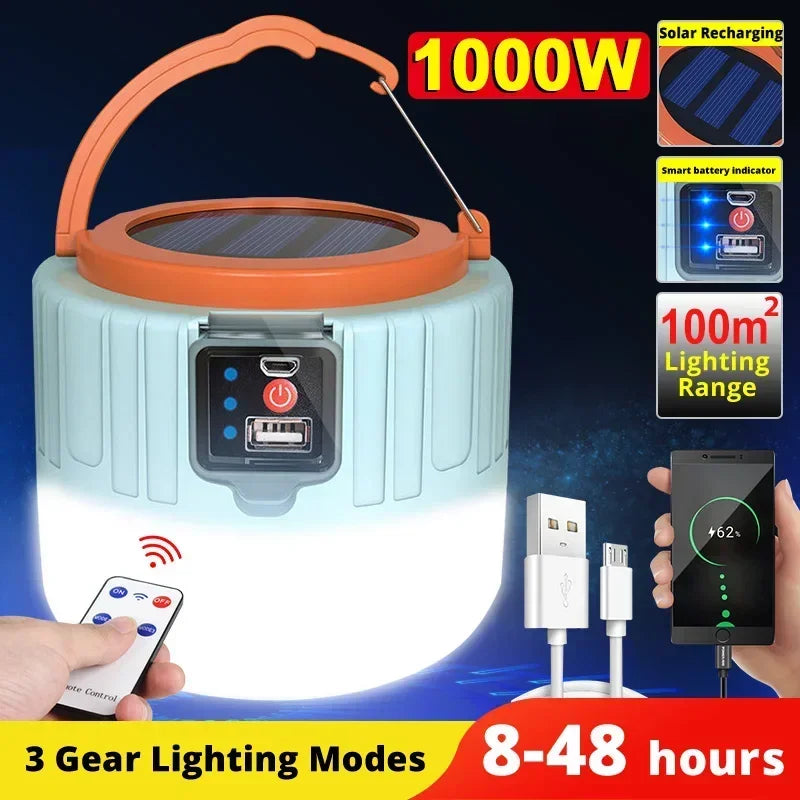 Solar LED Camping Lantern | USB Rechargeable Portable Light