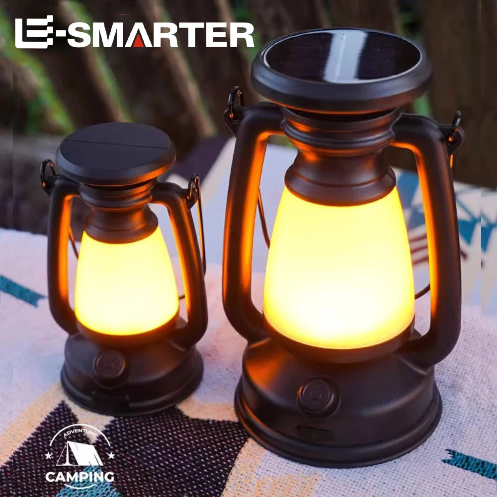 USB Rechargeable Camping Light Portable Camping Lanterns Hanging Tent Light 3000-5000K Stepless Dimming with Solar Charging Oasis Select