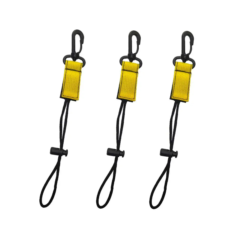 BCD Scuba Gear Clips Lanyard for Diving-Quick Release Equipment Breakaway ID Lanyard Keyring Compass Flashlight Holder Console Oasis Select Yellow 3 Pieces