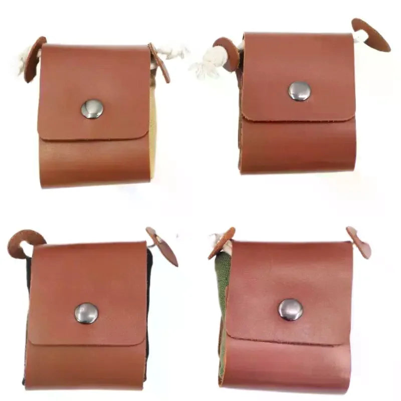 Portable Outdoor Waist Bag Wear-resistant PU Leather Foldable Hanging Storage Pouch for Cycling Running Camping Use Oasis Select