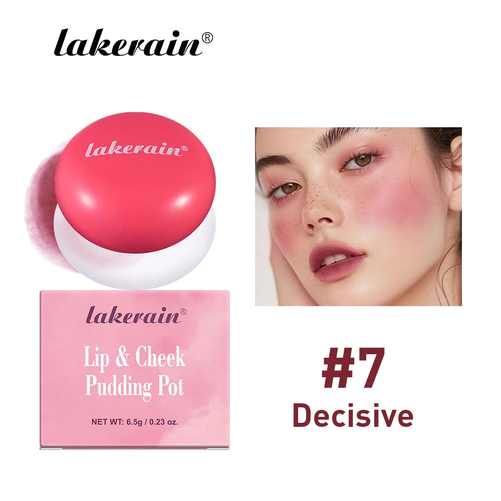 Blurry Pudding Pot Natural Lip & Cheek Blusher Waterproof High Color Matte Blurring Face Korean Makeup Multi-Use Soft Blush Oasis Select Color 7