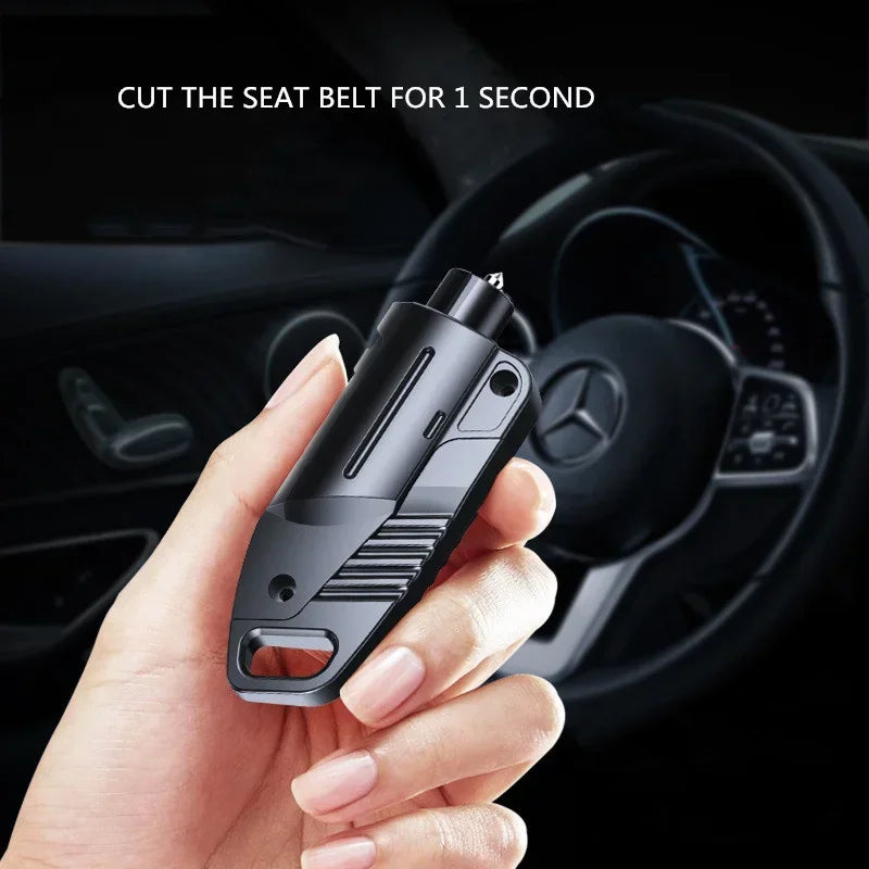 2 in 1 Car Safety Hammer Car Seat Belt Cutter Knife Car Window-breaking Hammer Glass Breaker Lifesaving Tool Escape Rescue TOOLS Oasis Select