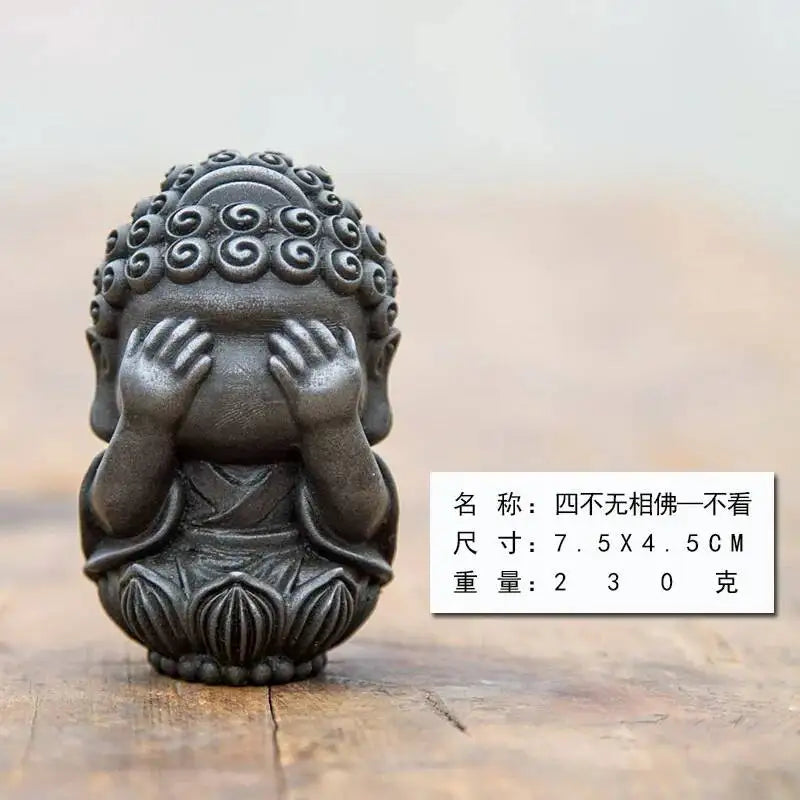 Chinese Style Buddha Zen Tea Pet Ornament Tea Pet Imitation Cast Iron Tea Play Oasis Select Phases - Do Not Look