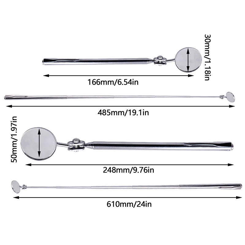 Portable 30/50MM Car Angle Observation Pen Car Telescopic Detection Lens Inspection Round Mirrorcar Inspection Mirror Oasis Select