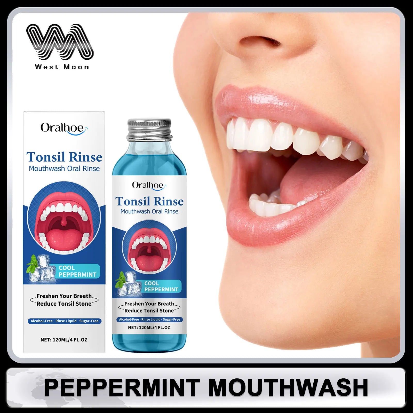 Oralhoe Peppermint Mouthwash – Fresh Breath & Oral Care 120ml