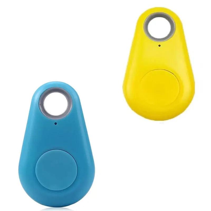 1/2pcs Mini Fashion Smart Dog Pets Bluetooth 4.0 GPS Tracker Anti-lost Alarm Tag Wireless Child Bag Wallet Key Finder Locator Oasis Select Yellow-Blue