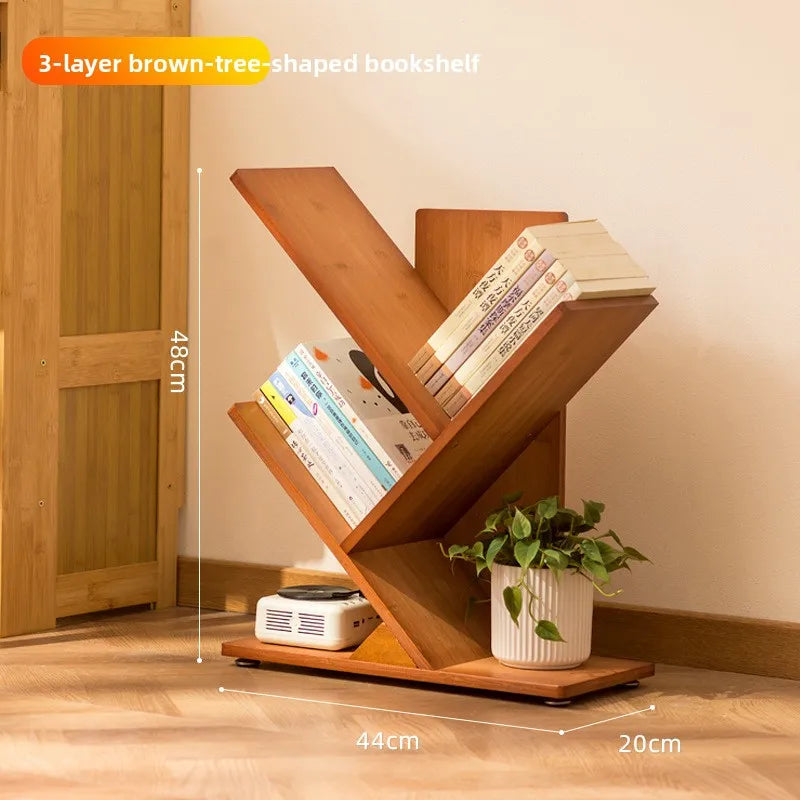 bookshelf Floor-to-ceiling shelf Living room integrated against the wall Corner small bookshelf Narrow children's bookcase Oasis Select Brown 3 layers
