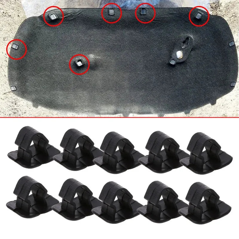 10/30/60pcs Car Bonnet Engine Hood Sound Deadener Insulation Clips For VW Lupo Passat Phaeton Scirocco Tiguan Holding Rivet Oasis Select