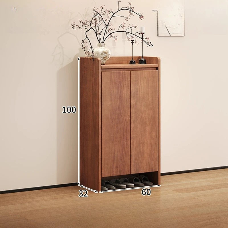 Solid wood shoe cabinet New Chinese-style household large-capacity storage porch cabinet dust-proof shoe rack Oasis Select